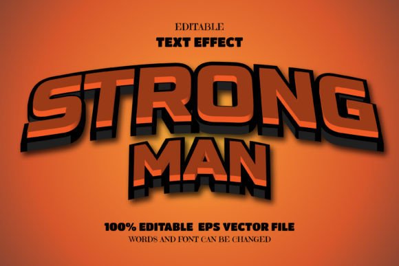 Download Strong Man Text, Editable Font Effect - Font effect Collection