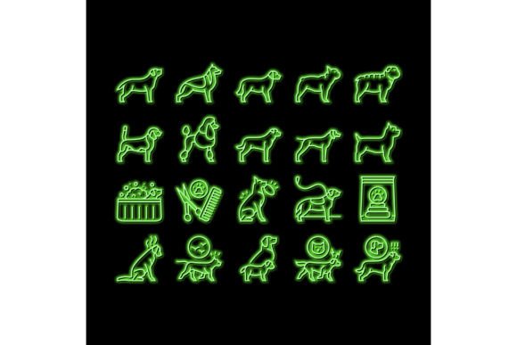 Download Dog Domestic Animal Neon Glow Icon - Animal Collection