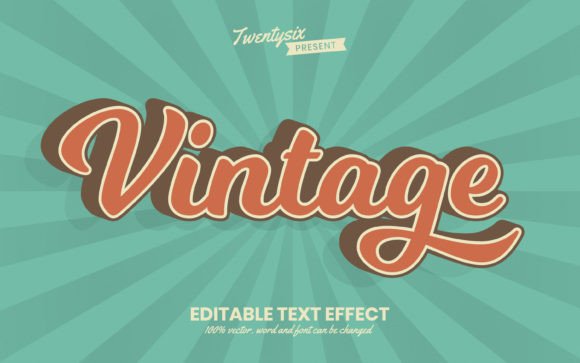 Download Vintage - Illustrator Text Effect Style - Illustrator text effect Collection