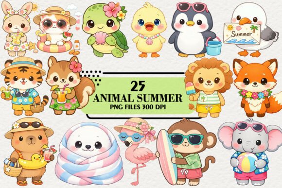 Download Kawaii Beach Animal Summer Clipart - Animal Collection