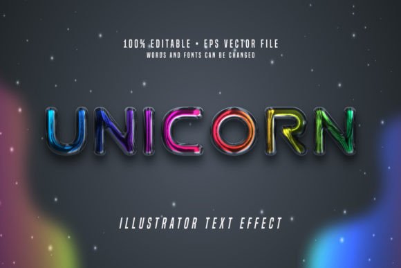 Download Unicorn 3D Illustrator Text Effect Font - Premium Resources